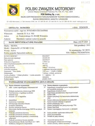 Skoda Octavia cena 34561 przebieg: 119446, rok produkcji 2015 z Warszawa małe 37